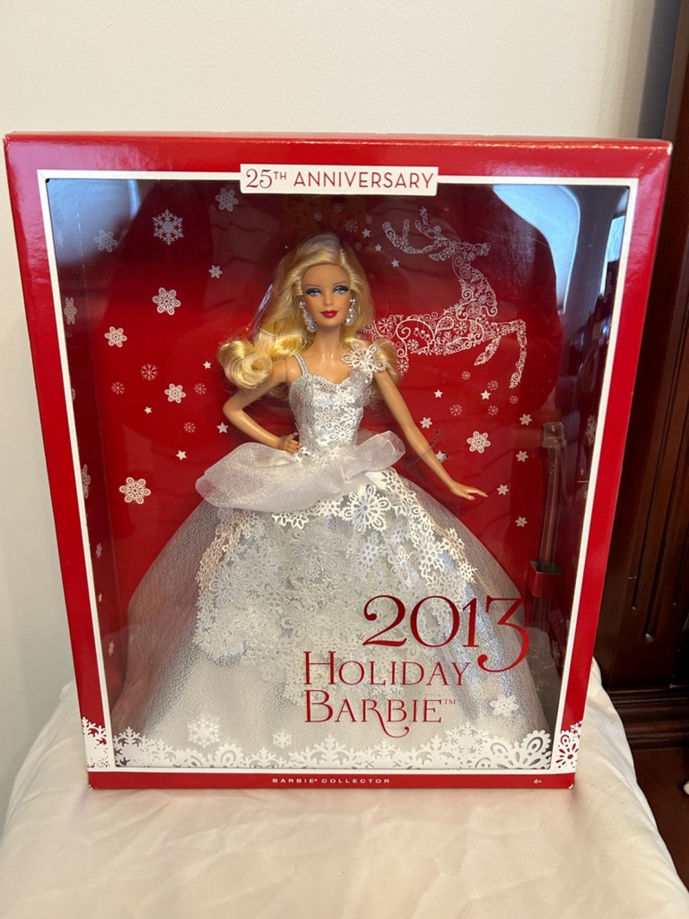 2013 Barbie Holiday Collector Doll in Silver and Red Packaging